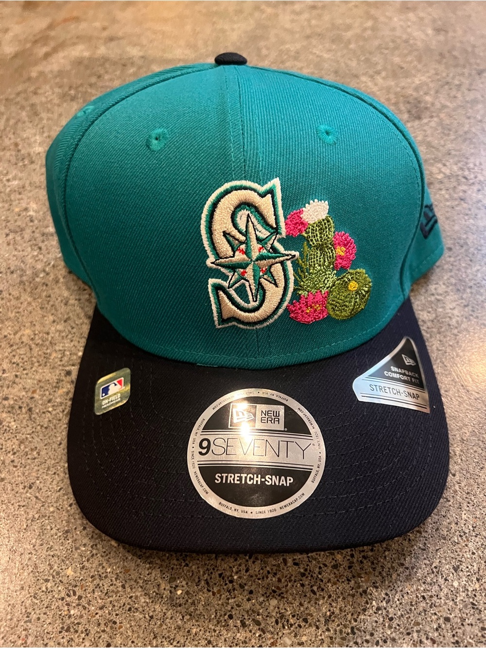 New Era Seattle Mariners Teal & Black 9FIFTY spring training Stretch-Snap Cap